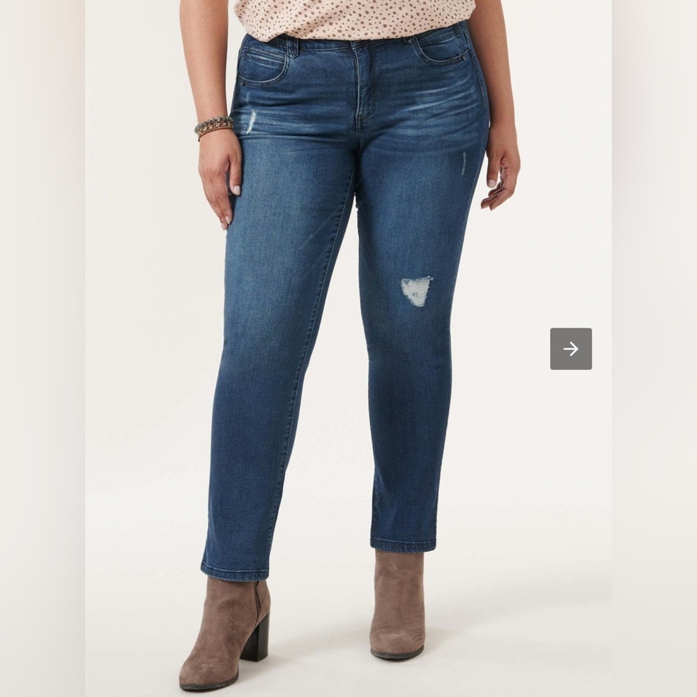 Democracy "Ab"solution® Blue Vintage Denim Plus Straight Leg Jeans Size 20W